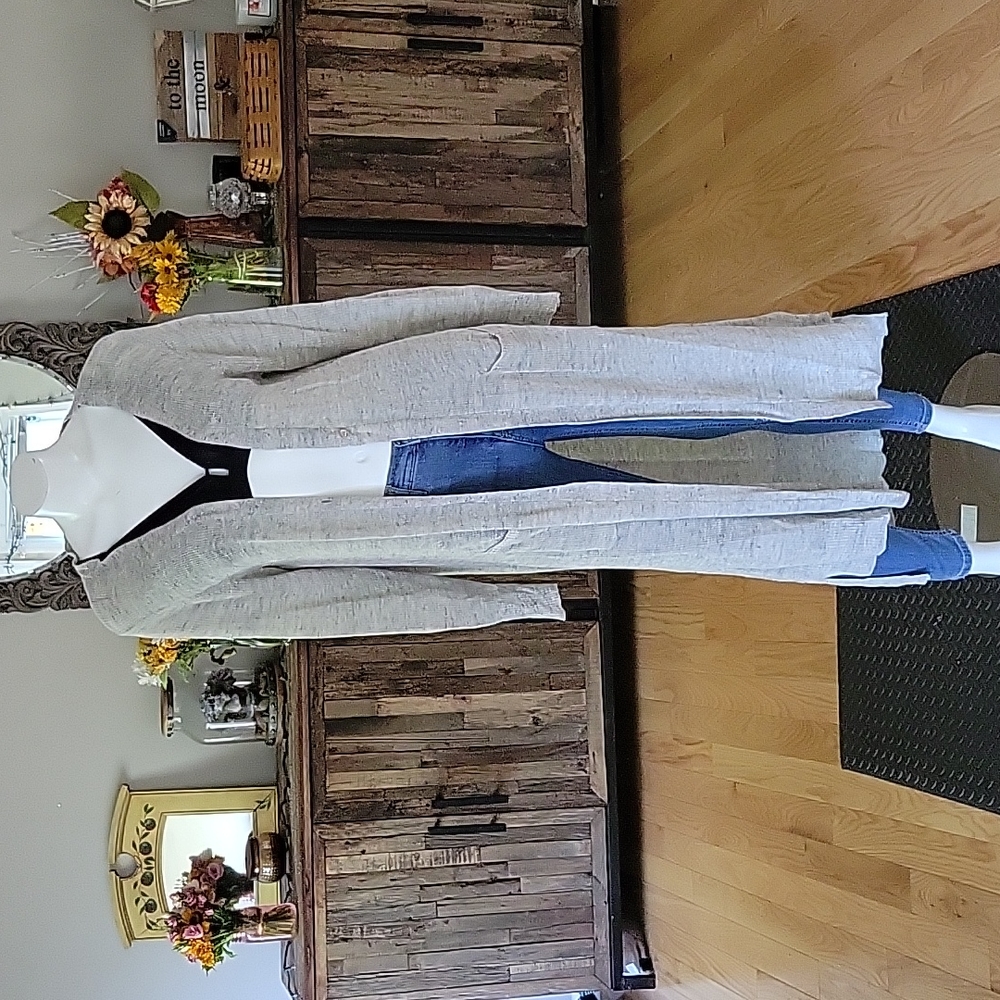 Jonathan Simkhai 100% Organic Linen Long Cardigan Sweater